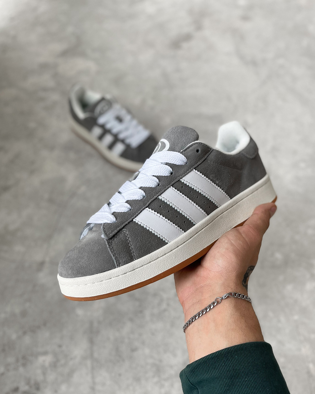 Кросівки зимові Adidas Campus Beige Black жіночі бежевий на хутрі замшеві адідас кампус теплі кеди, фото 1