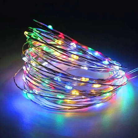 Гірлянда на батарейках 5м, різнокольорова, фото 1