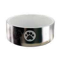 Посуда для собак Trixie Миска керамическая 300 мл/12 см (серебряный) (4011905250830)