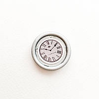 Миниатюра часы круглые 3.4 см Серые