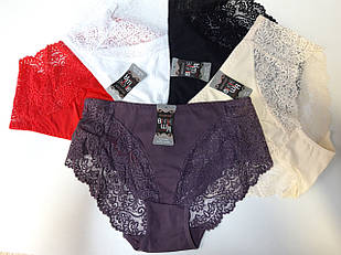 Трусики Мікрофіброві з Мереживом Мікс 24шт (9380)