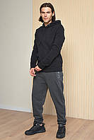 Спортивні штани чоловічі на флісі темно-сірого кольору 165464L