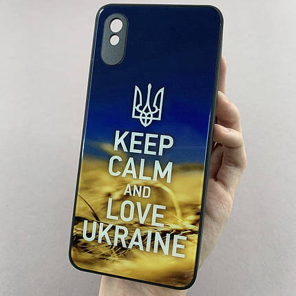 Чохол для Xiaomi Redmi 9A чохол Love Ukraine із захистом камери на телефон сяомі редмі 9а чорний q7k, фото 1