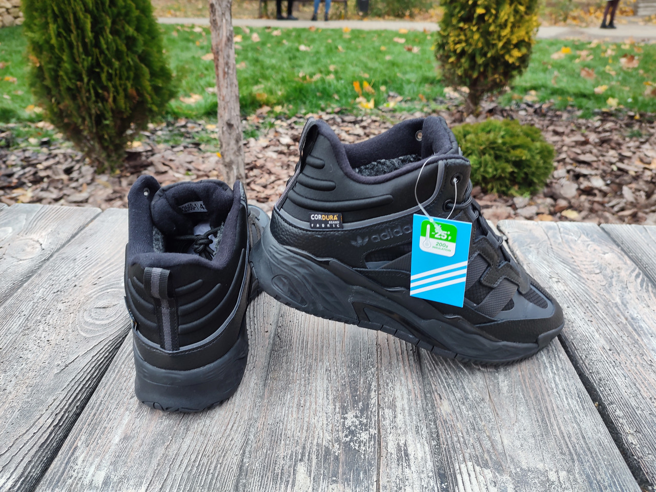 Кросівки зимові чоловічі Adidas Niteball Winter Black чорні з хутром 42 (26,5 см)