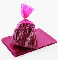 Пакети рожеві кольорові однотонні подарункові фасувальні фасувальні з затискачами комплект 10 шт 23х16 см