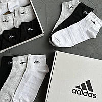 Мужские носки набор 18 пар 40-45 серые, белые, черные, комплект мужских носков однотонные базовые Adidas
