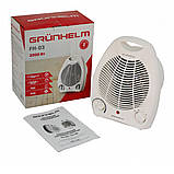 Тепловентилятор спіральний Grunhelm FH-03 1800 – 2000 Вт 2 режима роботи до 20 м² з функцією вентилятора, фото 7