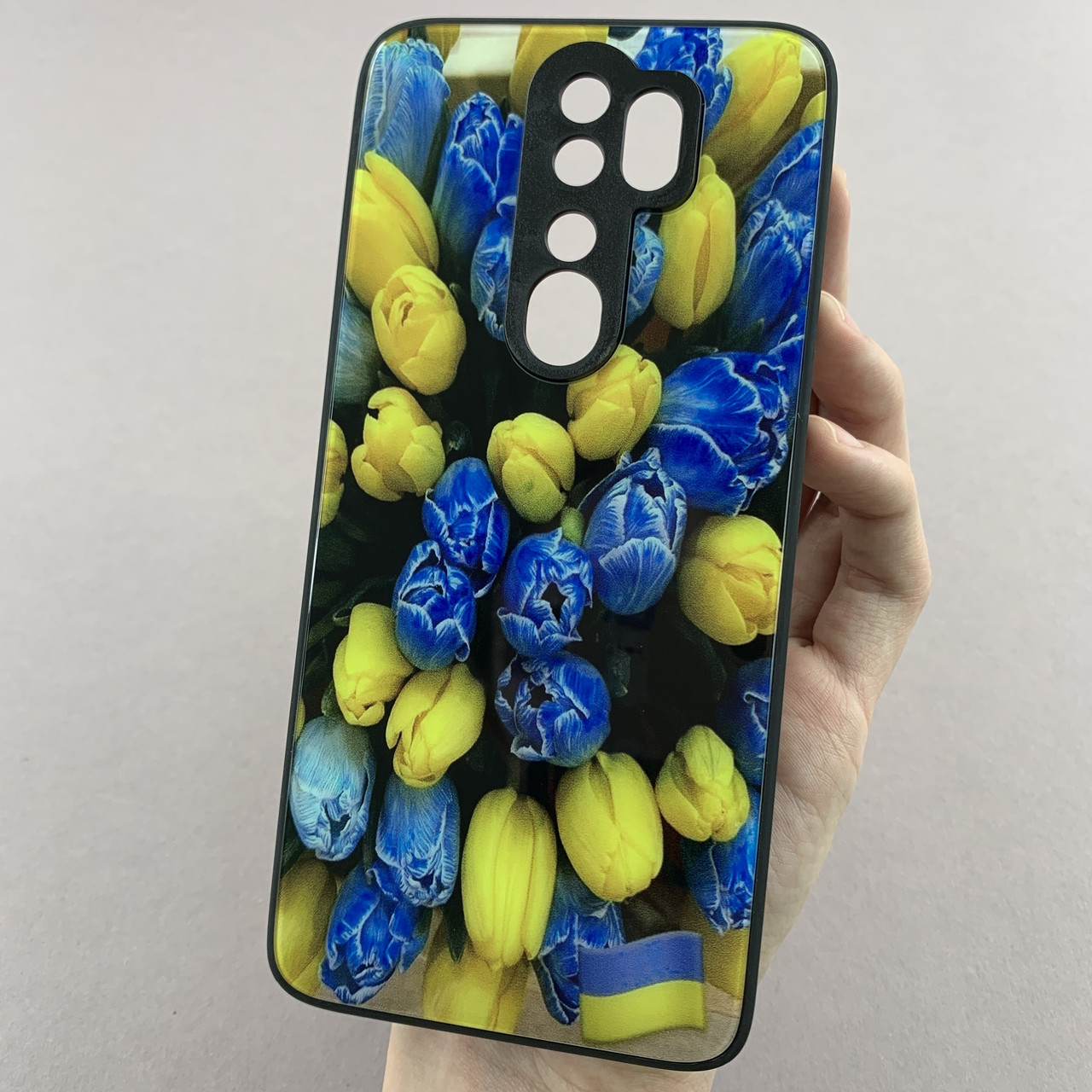 Чохол для Xiaomi Redmi Note 8 Pro чохол із тюльпанами із захистом камери на сяомі редмі нот 8 про чорний q7k