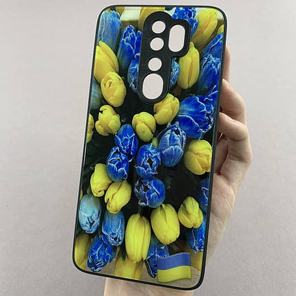 Чохол для Xiaomi Redmi Note 8 Pro чохол із тюльпанами із захистом камери на сяомі редмі нот 8 про чорний q7k, фото 1