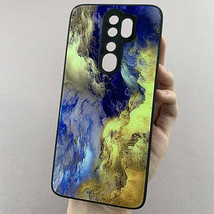 Чохол для Xiaomi Redmi Note 8 Pro мармуровий чохол із захистом камери на телефон сяомі редмі нот 8 про чорний q7k, фото 1
