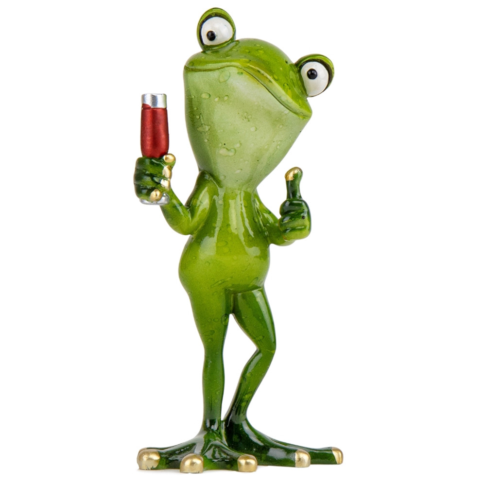 Фігурка декоративна Жаба з келихом вина 16х8х7 см 19124-008, фото 1