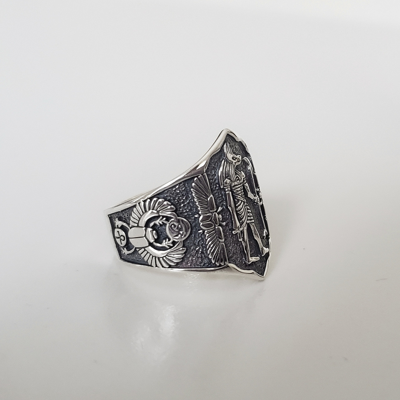 Кольцо Анубис серебряное египетский бог унисекс талисман древнего Египтаамулет - фото 2 - id-p2029517404