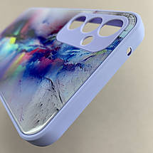 Чохол для Samsung Galaxy A34 5G A346E чохол з мармуровим візерунком захистом камери на самсунг а34 5г бузковий q7k, фото 5