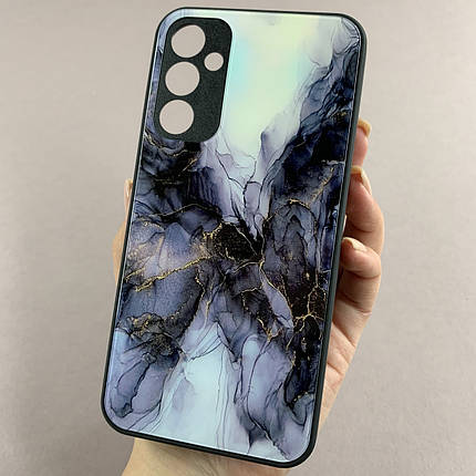Чохол для Samsung Galaxy A34 5G A346E чохол з мармуровим візерунком захистом камери на самсунг а34 5г чорний q7k, фото 1