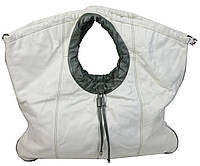 Женская кожаная сумка Giorgio Ferretti белая сумочка шопер Shopy Жіноча шкіряна сумка Giorgio Ferretti біла