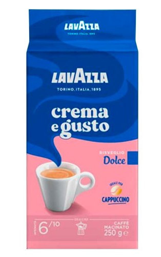 Кава мелена Lavazza Crema e Gusto Dolce 250 г у кольоровій упаковці