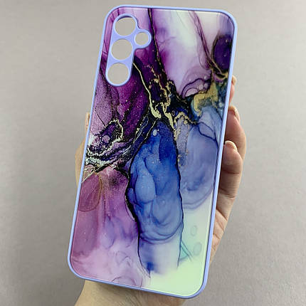 Чохол для Samsung Galaxy A24 4G (A245F) мармуровий чохол із захистом камери на самсунг а24 4г бузковий q7k, фото 1