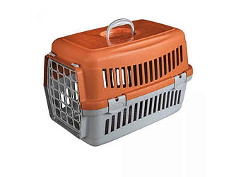 Переноска для котів та собак сіро-помаранчева CNR-102 (48,5х32,5х32,5) ТМ AnimAll