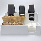 Органайзер для стаканів білий, барний організатор для цукру, кришок на 8 секцій, фото 6