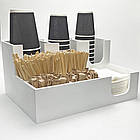 Органайзер для стаканів білий, барний організатор для цукру, кришок на 8 секцій, фото 4