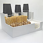 Органайзер для стаканів білий, барний організатор для цукру, кришок на 8 секцій, фото 5