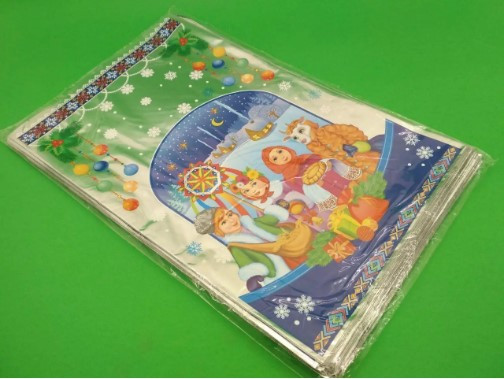 Пакеты для конфет новогодние фольгированные Колядники №13 (25*40см), Новогодняя Упаковка для Подарков - фото 3 - id-p2029515901