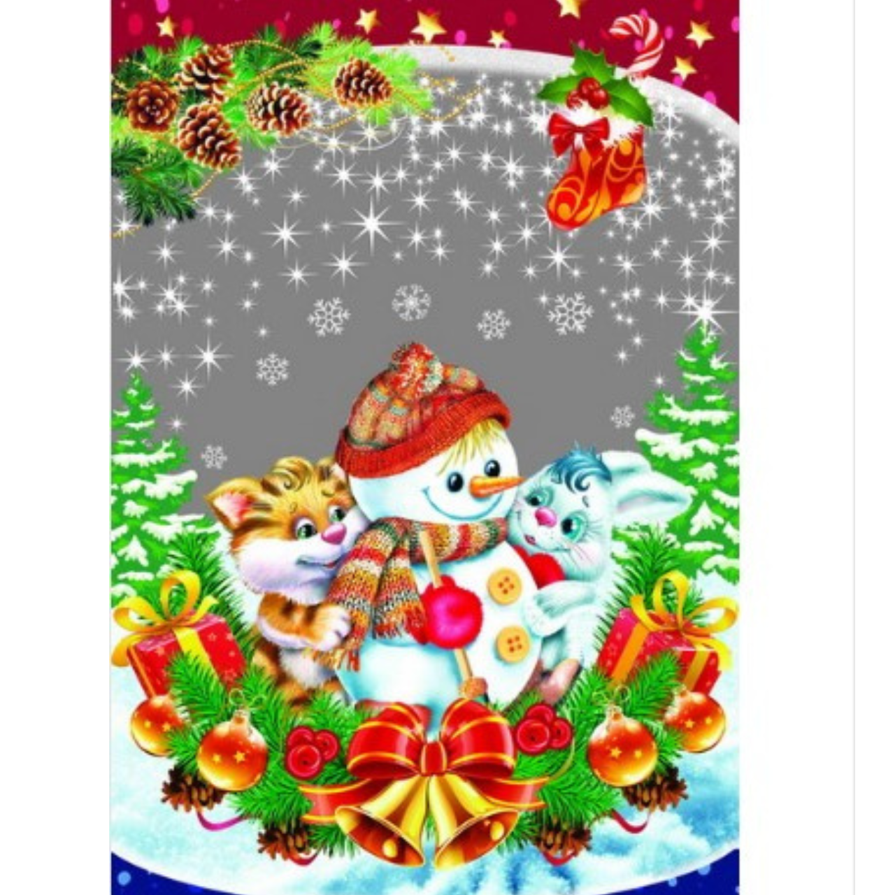 Пакеты для конфет новогодние фольгированные Снеговик №15 (25*40см), Новогодняя Упаковка для Подарков - фото 1 - id-p2029515903
