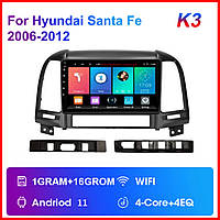 Штатна автомагнітола Android Hyundai Santa Fe 2 2006-2012 K3 1/16Гб 9 дюймів 4 ядра WiFi GPS