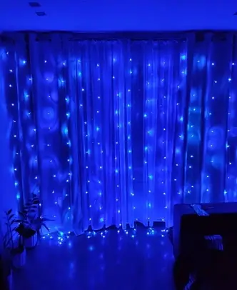 Гірлянда-штора світлодіодна 200 LED 3х2 м + Пульт +USB Синій YU227, фото 1