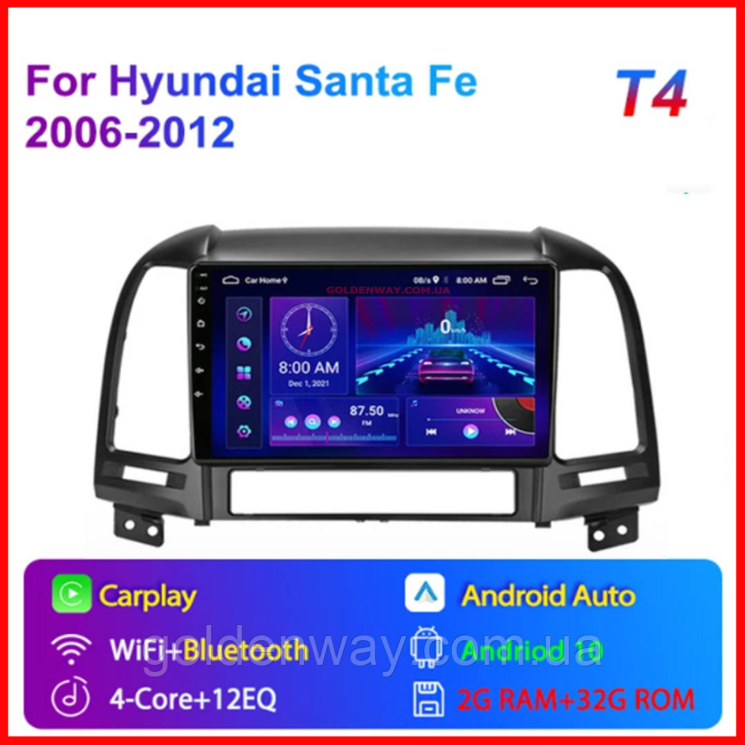 Штатна автомагнітола Android Hyundai Santa Fe 2 2006-2012 K3 2/32Гб 9 дюймів 4 ядра WiFi GPS