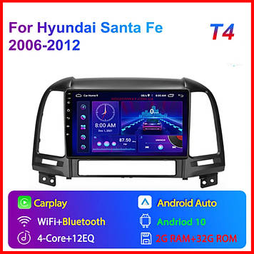 Штатна автомагнітола Android Hyundai Santa Fe 2 2006-2012 K3 2/32Гб 9 дюймів 4 ядра WiFi GPS