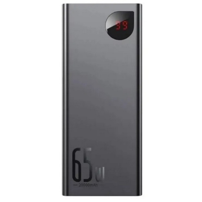 УМБ повербанк 20000mAh Power Bank BASEUS Adaman PPIMDA-D01 2USB Type-C 6A 65W Black, фото 1
