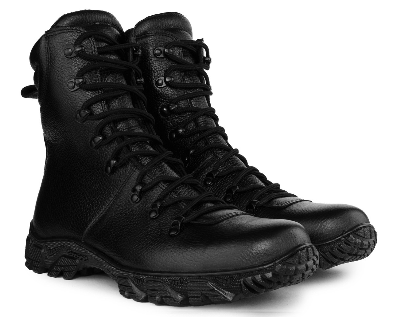 Берцы армейские зимние кожаные на меху "Bundes" влагостойкие черные без вставок, армейские ботинки для ВСУ - фото 4 - id-p2029559894