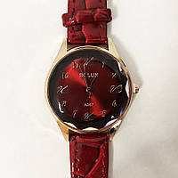 Стильные красные наручные часы женские. С блестящим ремешком. В чехле. YD-453 Модель 51515 (WS)
