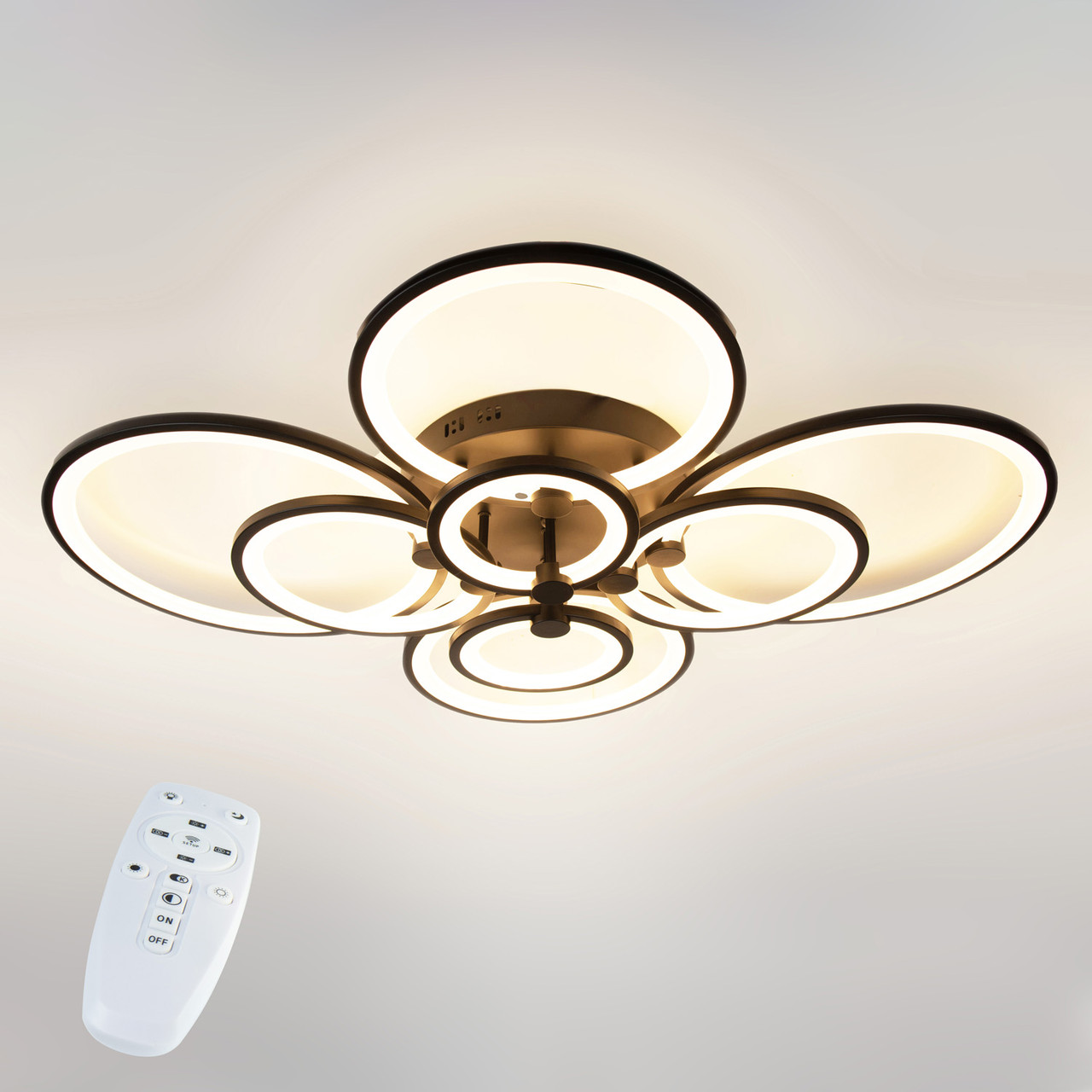 Стельова LED люстра, світлодіодний світильник Sunlight чорний 5332/2+2+2+2
