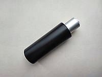 150мл/24мм ЦИЛИНДР черный Полиэтилен HDPE с крышкой серебрянной диск-топ 24 мм,бутылка, флакон, пластиковый