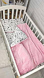 Комплект постільної білизни в ліжечко 120*60 см польська бавовна: наволочка підковдра простирадло, фото 8