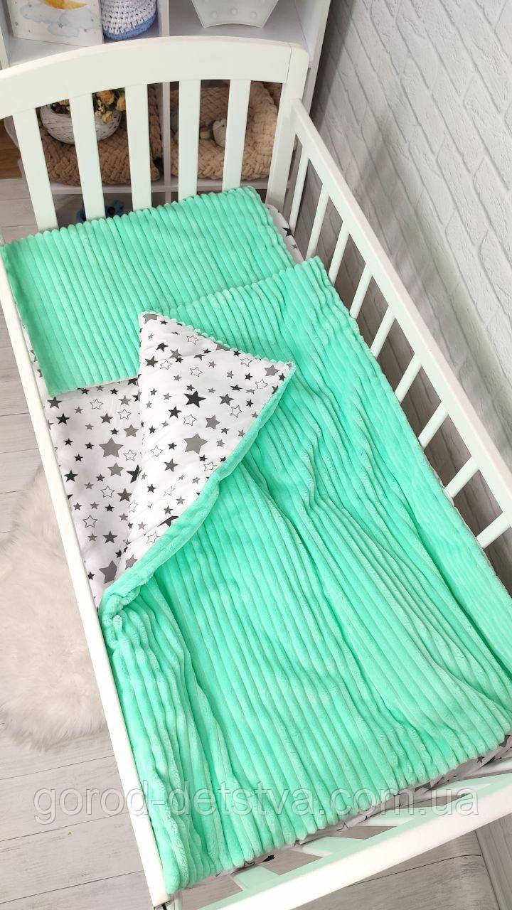 Комплект постільної білизни в ліжечко 120*60 см польська бавовна: наволочка підковдра простирадло, фото 1