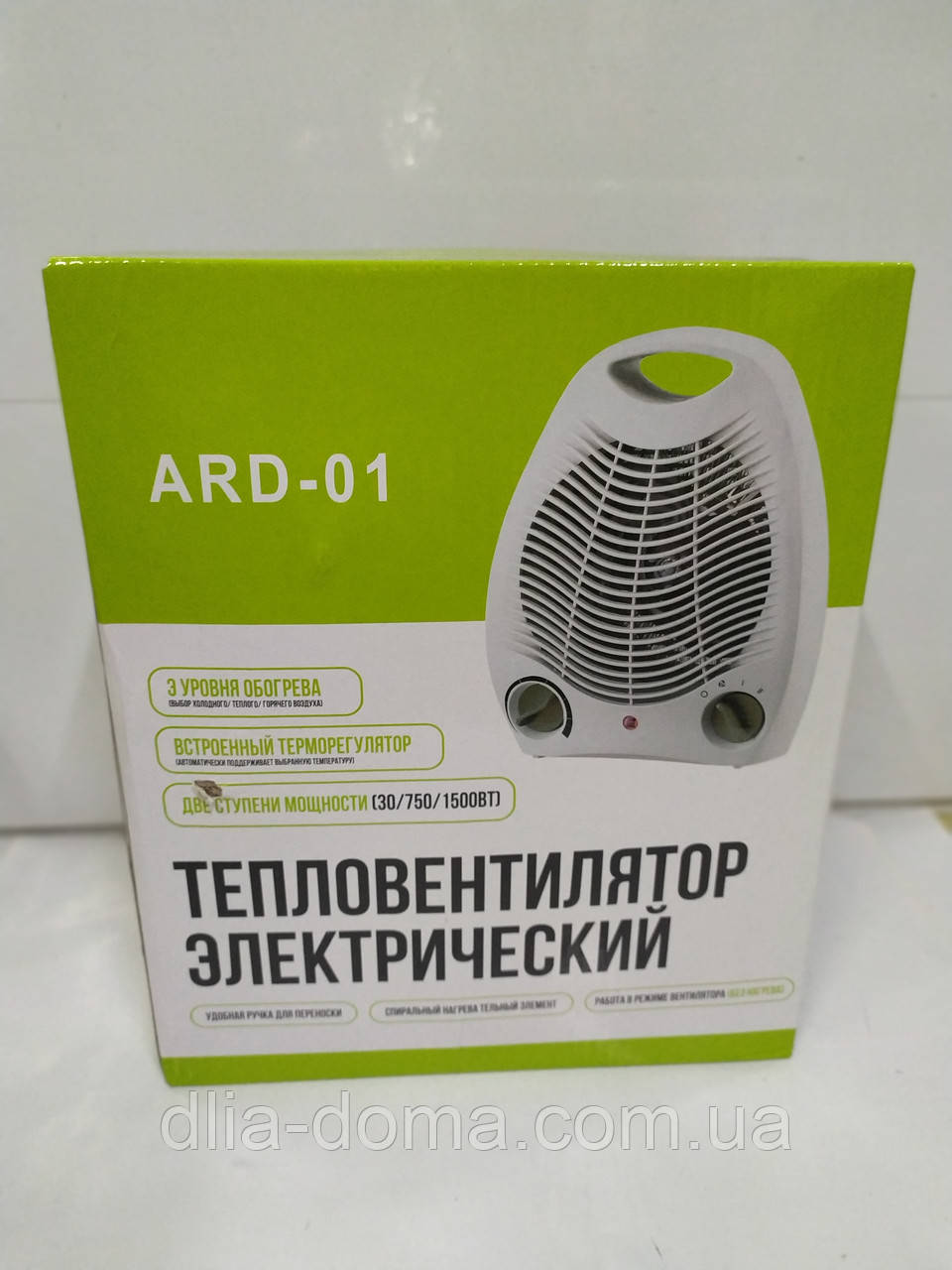 Тепловентилятор єлектричний АРD -01 30 /750 / 1500 BT, фото 1