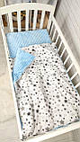 Комплект постільної білизни в ліжечко 120*60 см польська бавовна: наволочка підковдра простирадло, фото 5