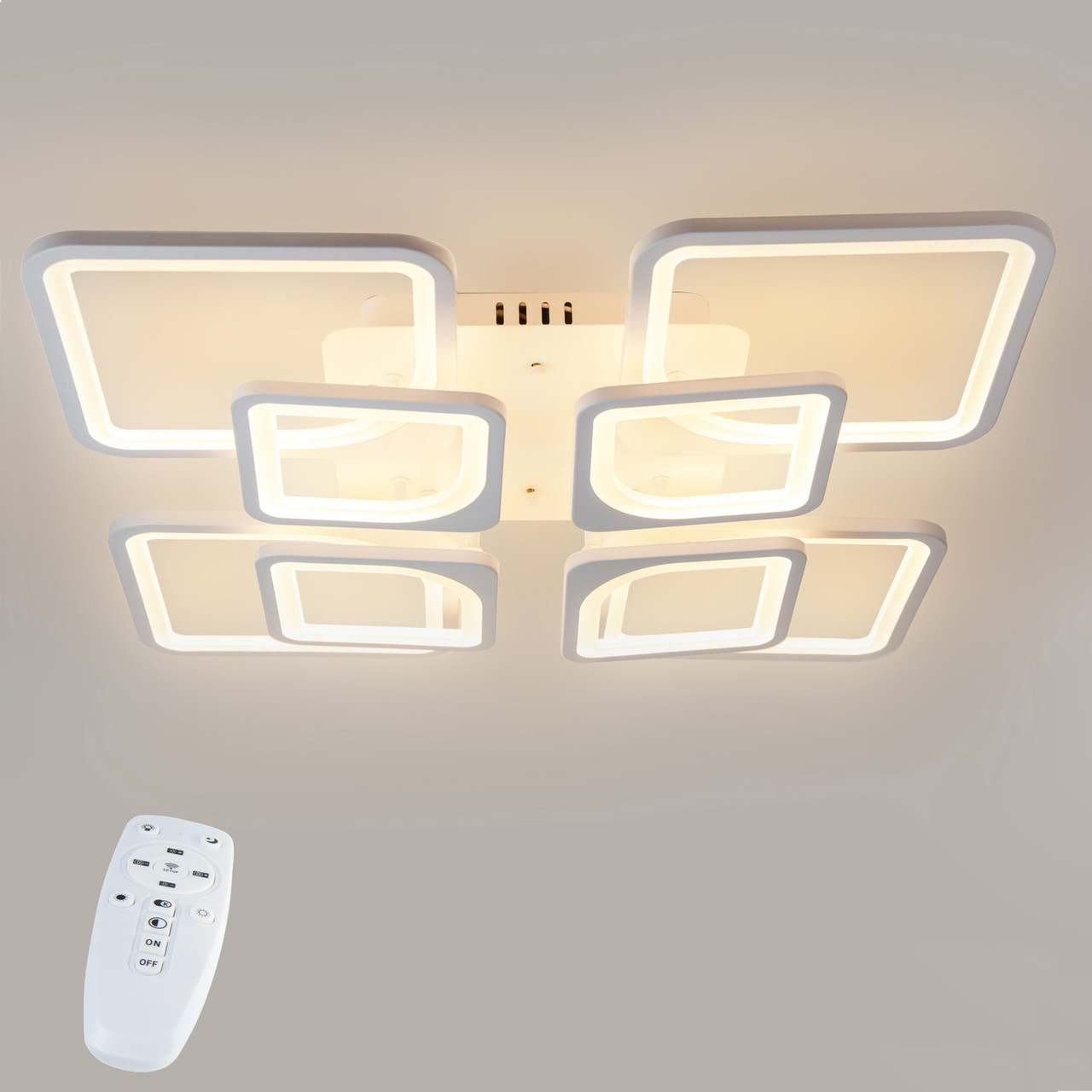 Стельова LED люстра, світлодіодний світильник Sunlight білий 5631/4+4