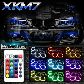 Ангельські очі BMW RGB LED COTON (комплект 4 кільця+ пульт ДК)