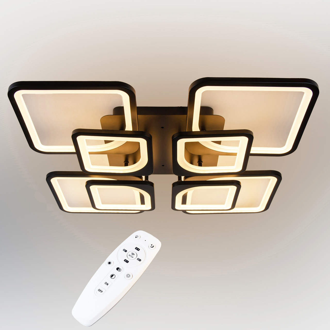 Стельова LED люстра, світлодіодний світильник Sunlight чорний 5631/4+4