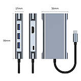 USB Type-C Hub хаб 7 в 1 (USB x3, HDMI, VGA, LAN, Type-C), фото 3