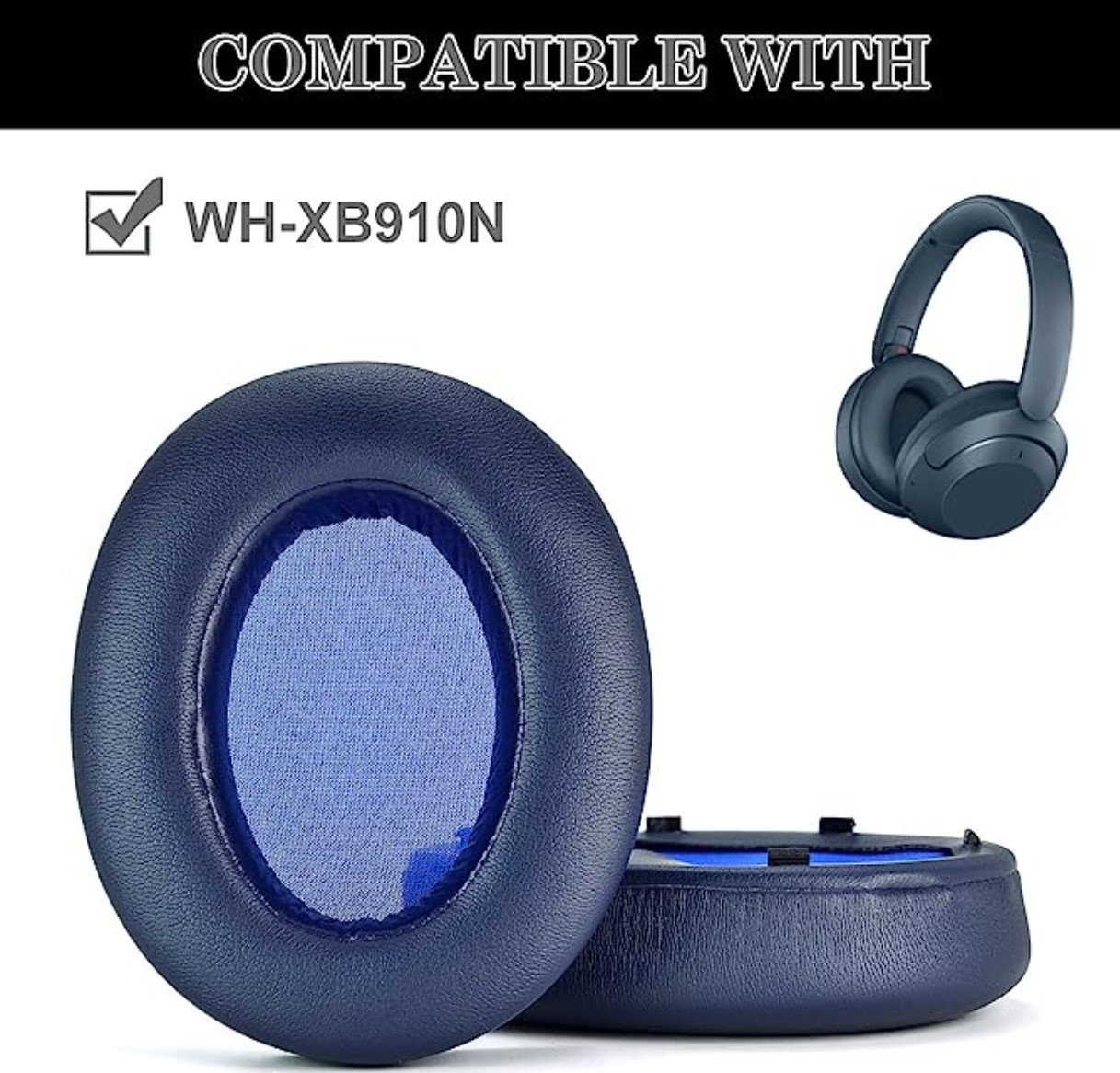 Амбушури для навушників Sony WH-XB910N Сині, фото 1