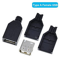 Штекер USB тип A (мама) под шнур