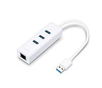 USB-концентратор/хаб TP-Link UE330 3 порта USB/Ethernet Белый