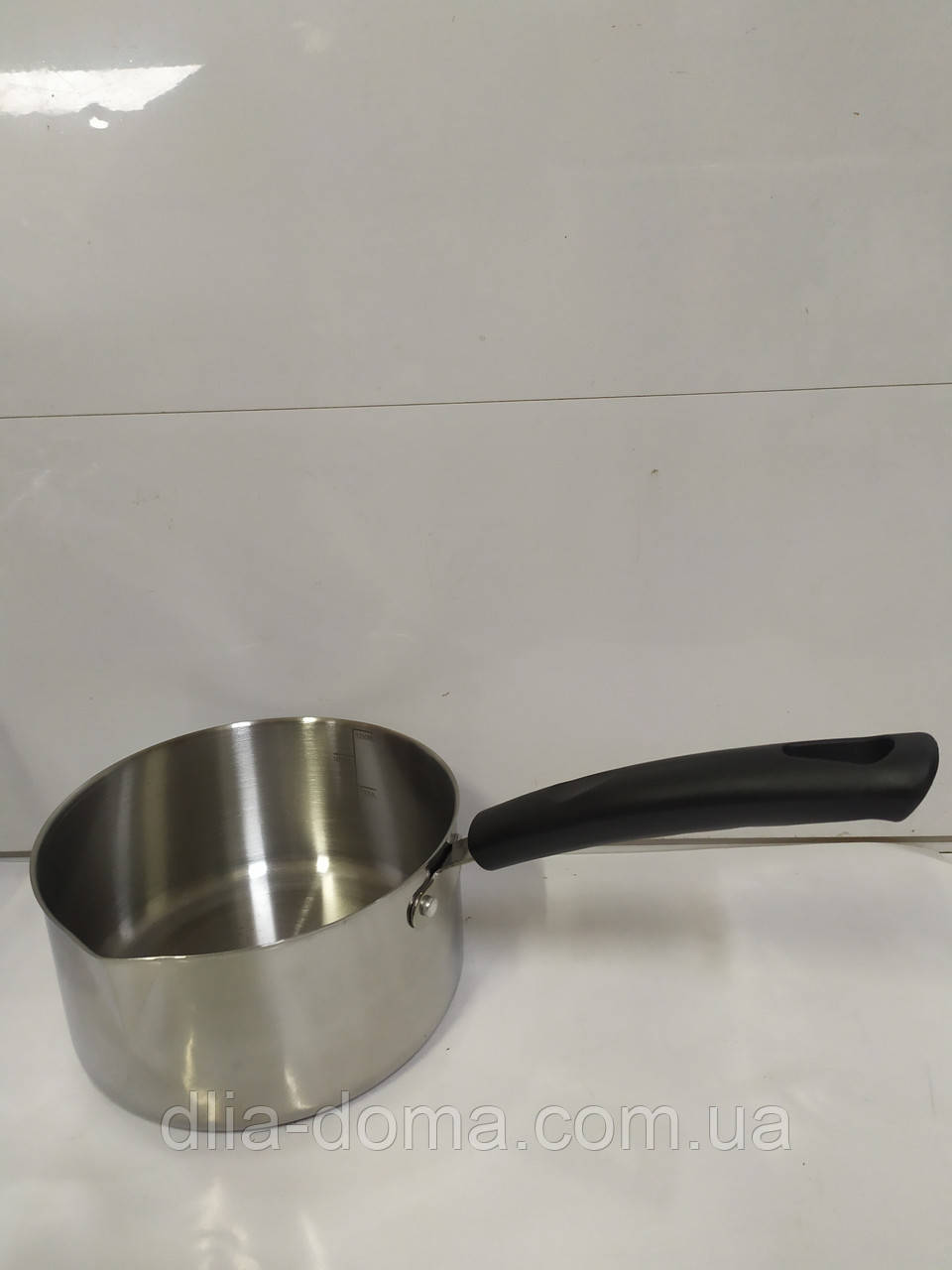 Ковш с нержавеющей стали с пластмассовой ручкой 1.25 л О 15.5 см Н 8 см, фото 1