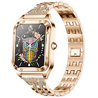 Сучасний жіночий смарт-годинник Smart Flower New Gold у стильному золотистому дизайні