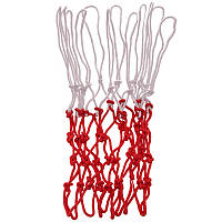 Сітка баскетбольна Profi, у комплекті 2 шт., біла з червоним
